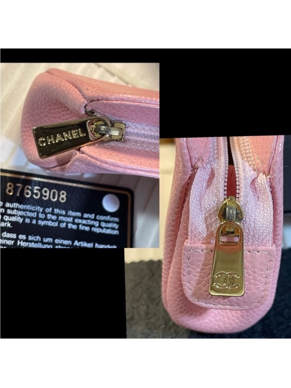 Pouch Chanel Caviar Leather Mini Pink Pouch - Picture 10 of 16